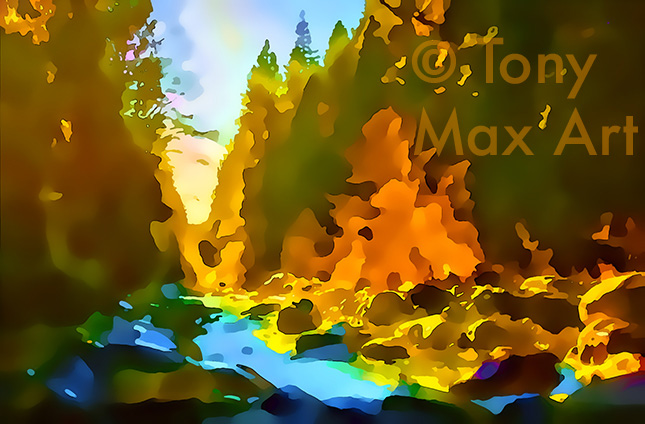 "Lynn Creek – Magic Light" –  Tony Max nature paintings