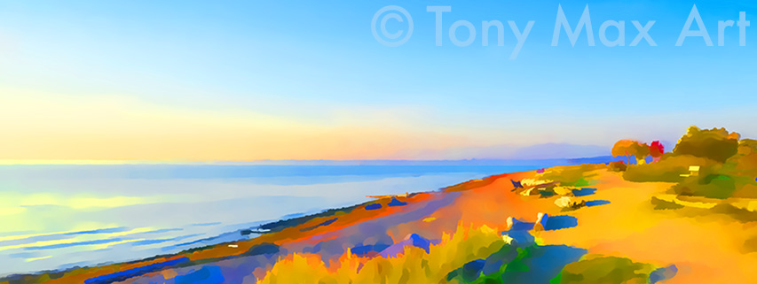 Crescent Beach Sunset (Long) –  Surrey, B. C. art by Canadian artist Tony Max