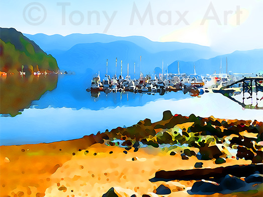 "Deep Cove – Horizontal" - North Vancouver paintings by painter Tony Max