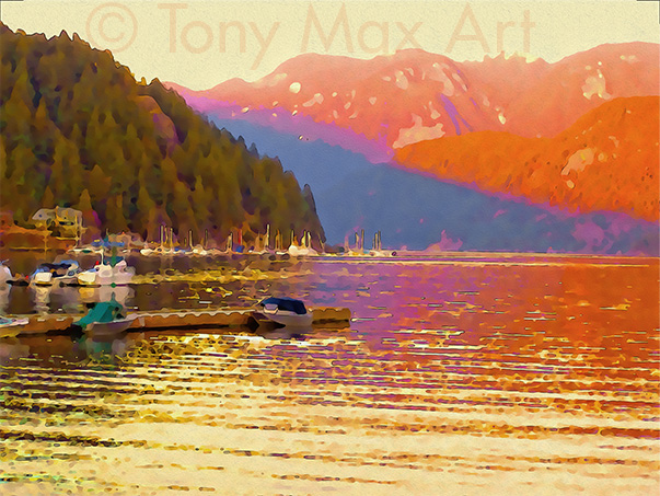 Deep Cove – Early Light  - Vancouver Art Prints by artist Tony Max