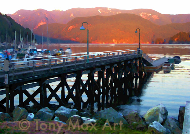 Dock at Deep Cove - Vancouver Art Prints by artist Tony Max