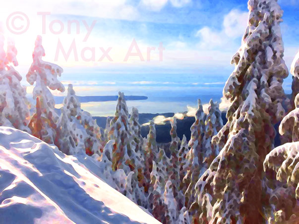 Mount Seymour – Snowy Afternnon  – art of Vancouver, BC by BC artist Tony Max