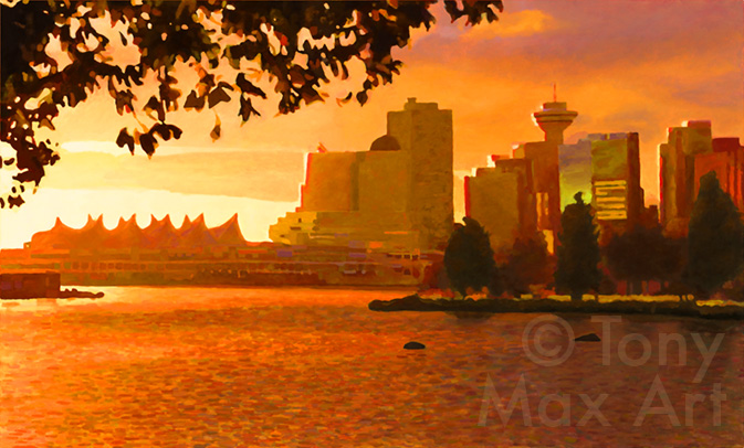 Downtown at Dawn  -  Vancouver Art Prints by Canadian Artist Tony Max