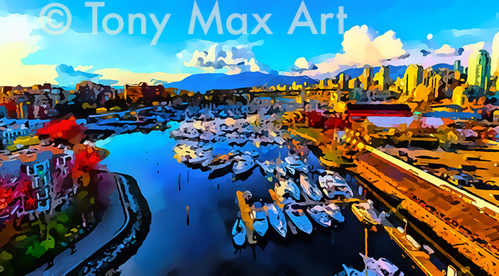 "False Creek &ndash; Reflections"- Vancouver art prints by artist Tony Max