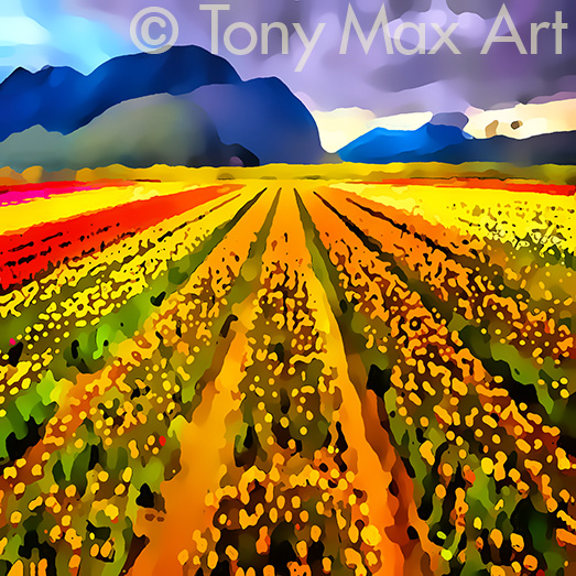 "Flower Field" – Fraser Valley art by painter Tony Max