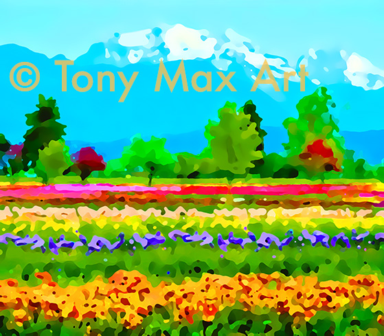 "Field of Flowers 5" - B. C. art prints by artist Tony Max