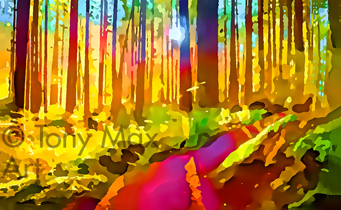 "Forest Trail 1" -  Canadian landscape art by artist Tony Max