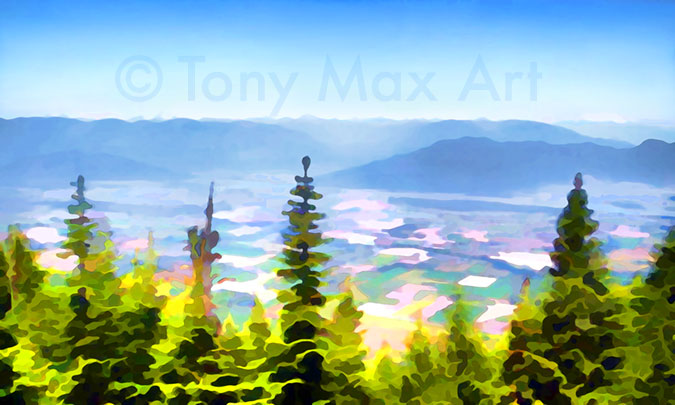"Fraser Valley From Elk Mountain" - Fraser Valley art by Tony Max