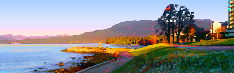 Frsoty Morning - English Bay - Vancouver Art Prints by artist Tony Max