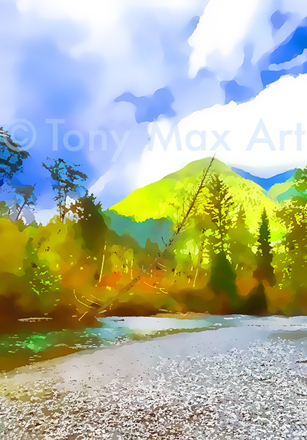 "Golden Ears – Autumn Touch" – British Columbia art prints by artist Tony Max