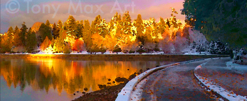 Fall Gold and Snow Long -  Vancouver Giclees by Tony Max