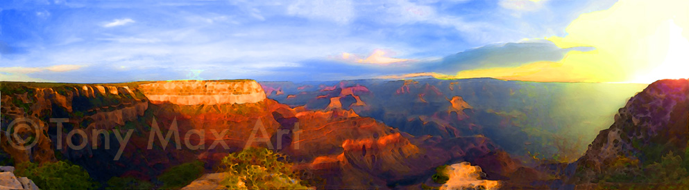 Grand Canyon – Sun Glow –  Grand Canyon art prints by artist Tony Max