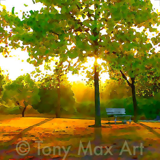 "Green-Gold Autumn" - Vancouver art prints by Canadian artist Tony Max