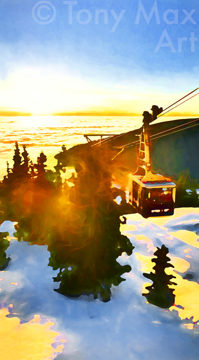 "Grouse Mountain – Gondola" fine art of Vancouver by Tony Max