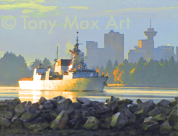 "HMCS Vancouver"  - Vancouver art prints by artist Tony Max