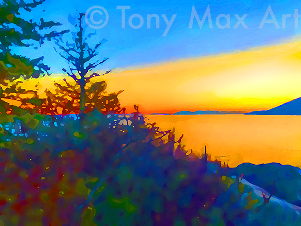 "Gold Horizon – Bold" - British Columbia paintings by artist Tony Max