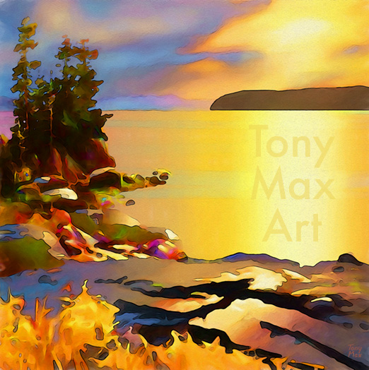 "Island Cove" – B. C. coastal art by artist Tony Max