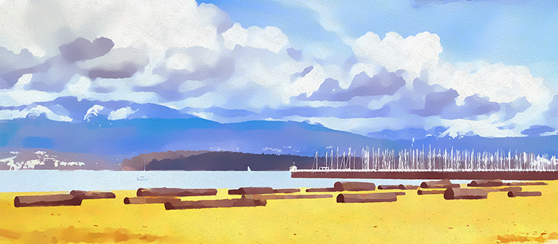 "Jericho – Golden Sand Long"- Vancouver inkjet canvas prints by artist Tony Max