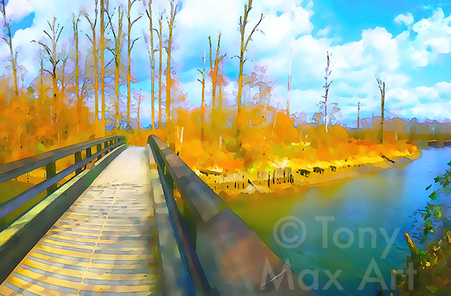 Kanaka Park Bridge  - Maple Ridge art by artist Tony Max