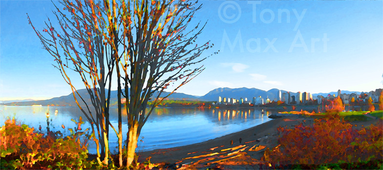 "Kits – Bare Branches Panorama" – Vancouver art by Tony Max