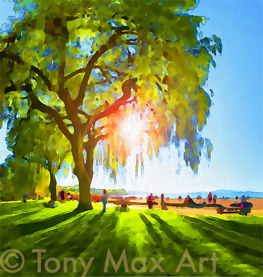"Kitsilano – Weeping Willow" - archival Vancouver art prints by artist Tony Max