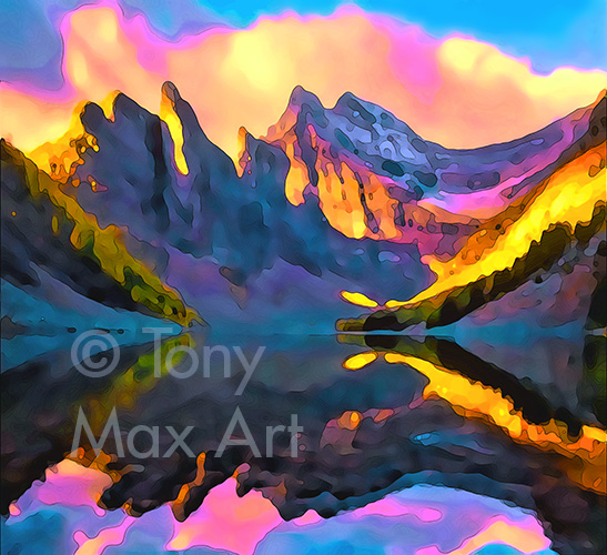 "Lake Agnes" – B. C. Rocky Mountains paintings by fine artist:Tony Max