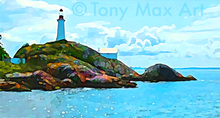 "Lighhouse Afternoon – Panorama" – West Vancouver art by renowned Canadian artist Tony Max