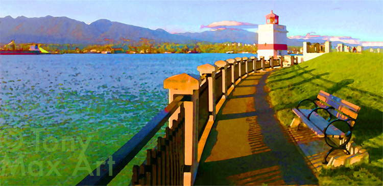 Lighthouse at Stanley Park- Vancouver Art Prints by artist Tony Max