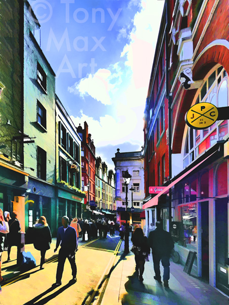 "London – New Row" – London art by Tony Max