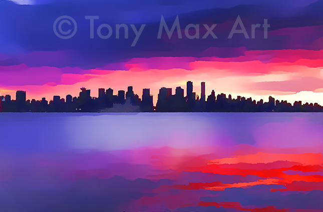 "Lonsdale Quay Dusk (Detail)" - British Columbia art by artist Tony Max
