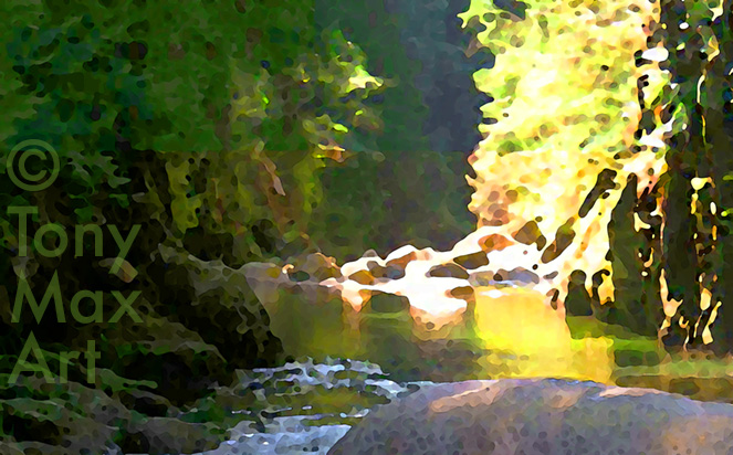 "Lynn Creek – Reflecting Pool – Horizontal" – art of North Vancouver by Tony Max