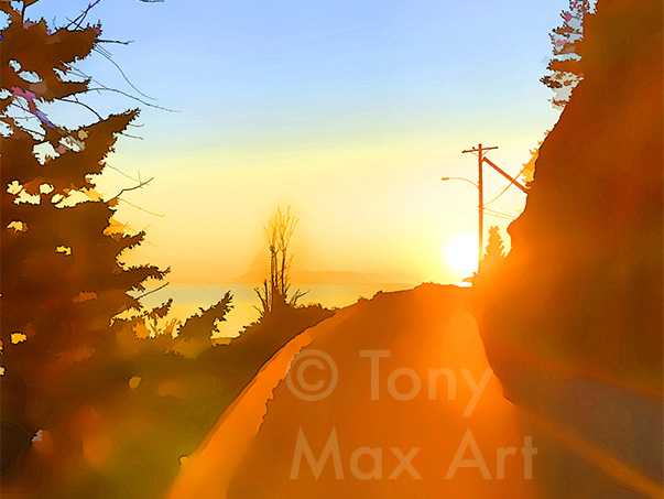 "Marine Drive Sunset – Horizontal" - West Vancouver art by artist Tony Max