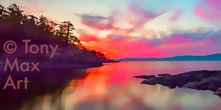 "Marine Scene 1" – B. C. landscape paintings by Tony Max painter