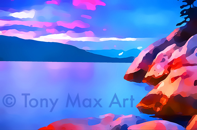 "Marine Scene 3"  - Lighthouse Park, B. C. art by artist Tony Max