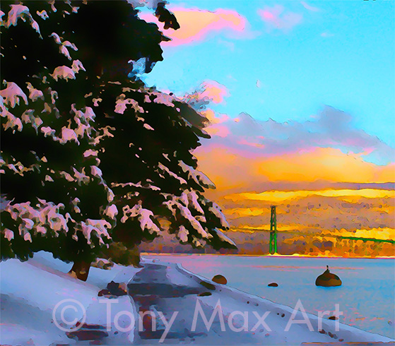 "Mermaid and Lions Gate – Almost Square"  - Vancouver art by artist Tony Max