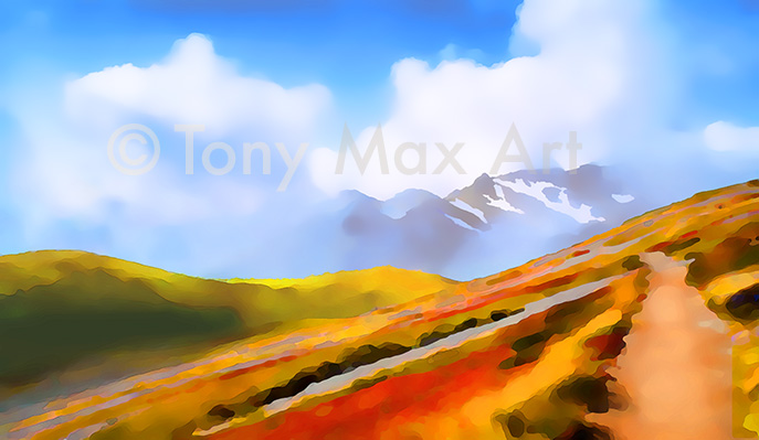 "Mount Baker Alpine in Fall" – Washington state art by artist Tony Max