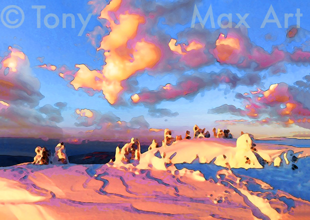 Mount Steele Sunrise – Sunshine Coast art by Tony Max