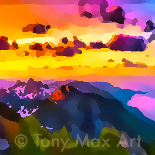 "Mountain 105" – Canadian mountain paintings by painter Tony Max