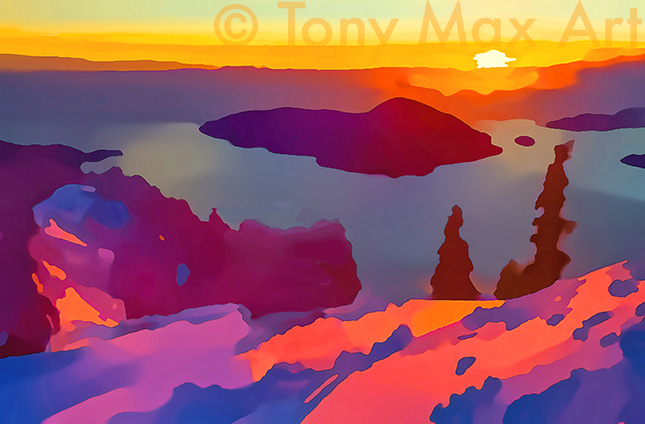 Mountain 108" – Canadian landscape paintings by artist Tony Max