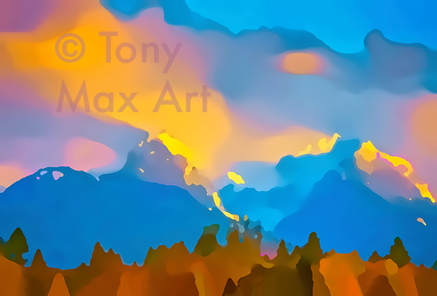 "Mountain 110" - B. C. landscape paintings by artist Tony Max