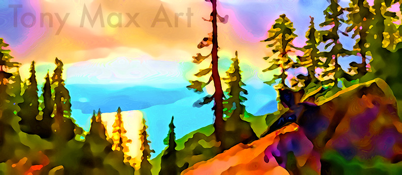 Mountain 124 – Panorama" – Canadian mountain paintings by Tony Max artist