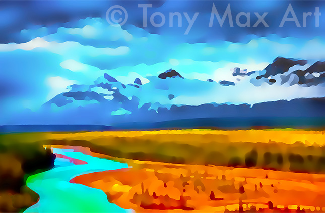 "Mountain 125 – Panorama" – contemporary Canadian andscape art by artist Tony Max