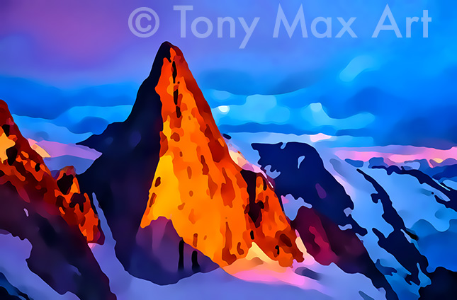 "Mountain 128" – contemporary Canadian landscape art by artist Tony Max