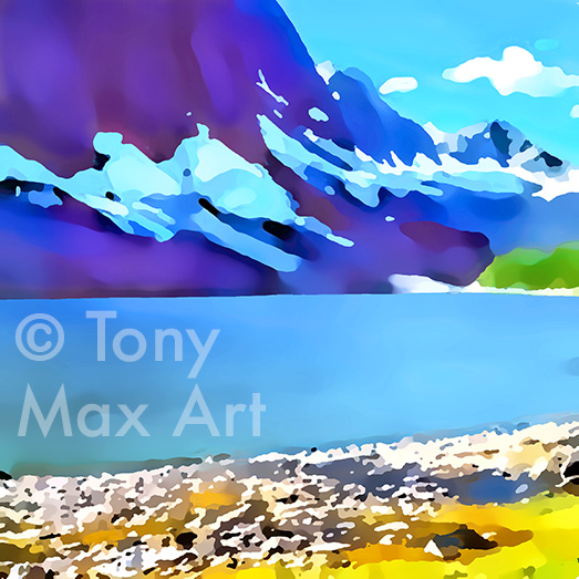 "Mountain 131" – Canadian mountain paintings by painter Tony Max