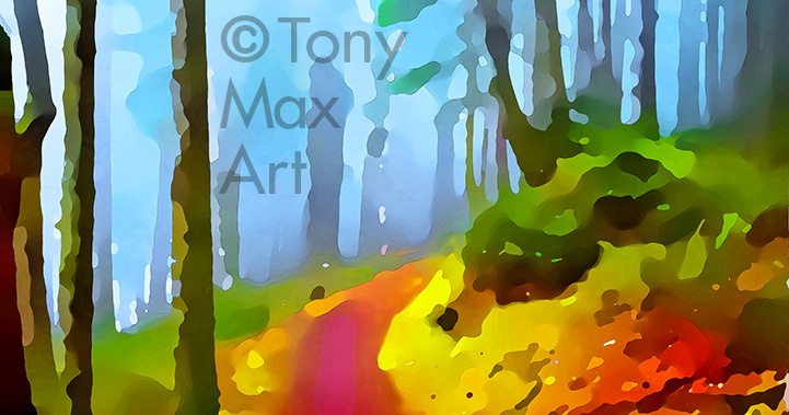 Mountain 147 – Panorama" – wilderness mountain paintings by Tony Max artist