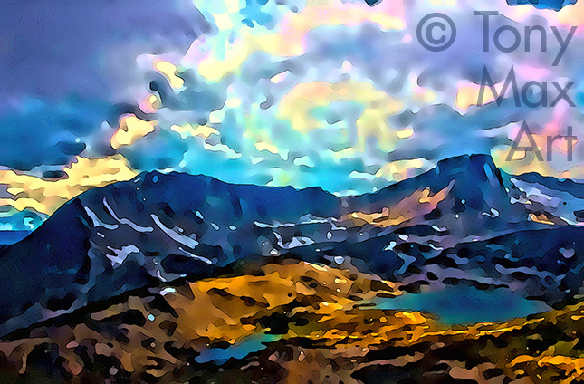 "Mountain 153" – contemporary mountain art by Tony Max artist