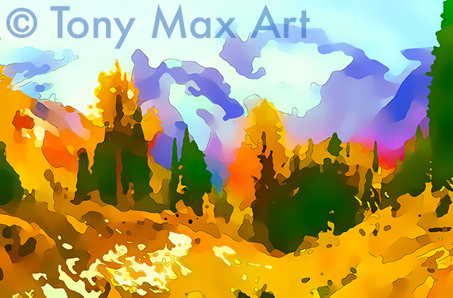 "Mountain 2108" – contemporary, classic Canadian landscape paintings by artist Tony Max