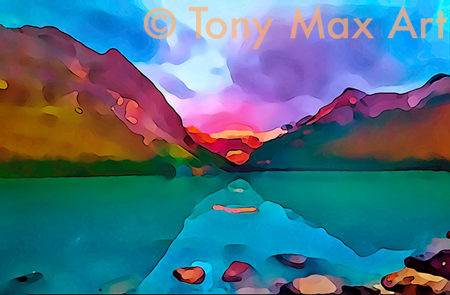 "Mountain 224" &ndash; contemporary, classic Canadian landscape paintings by artist Tony Max