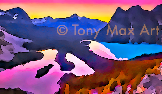 "Mountain 225" &ndash; Lake O'Hara Yoho National Park art by Canadian artist Tony Max