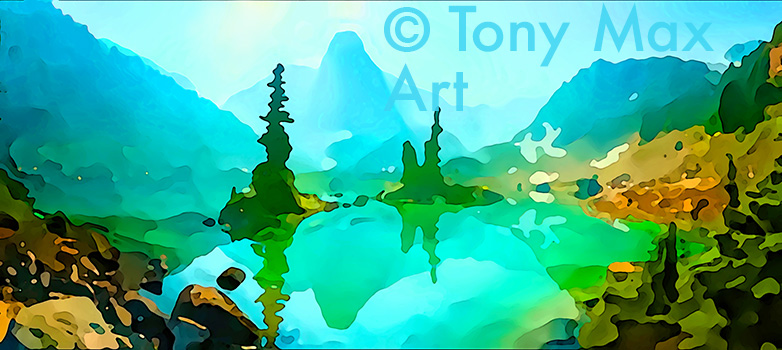 "SMountain 228" &ndash; British Columbia mountain paintings by artist Tony Max